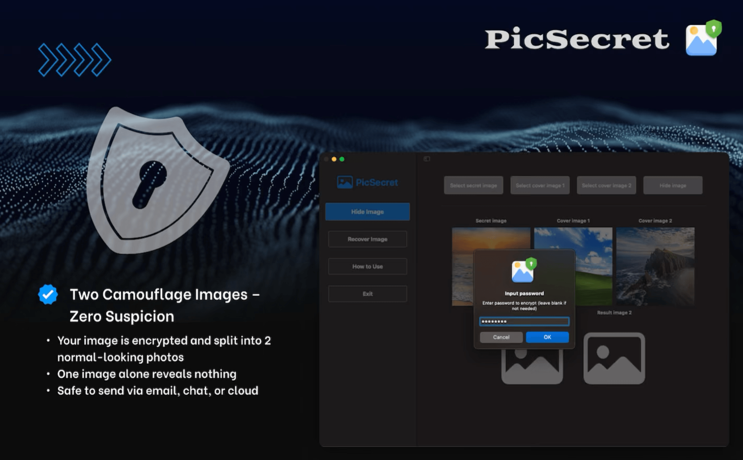 PicSecret encrypted image workflow