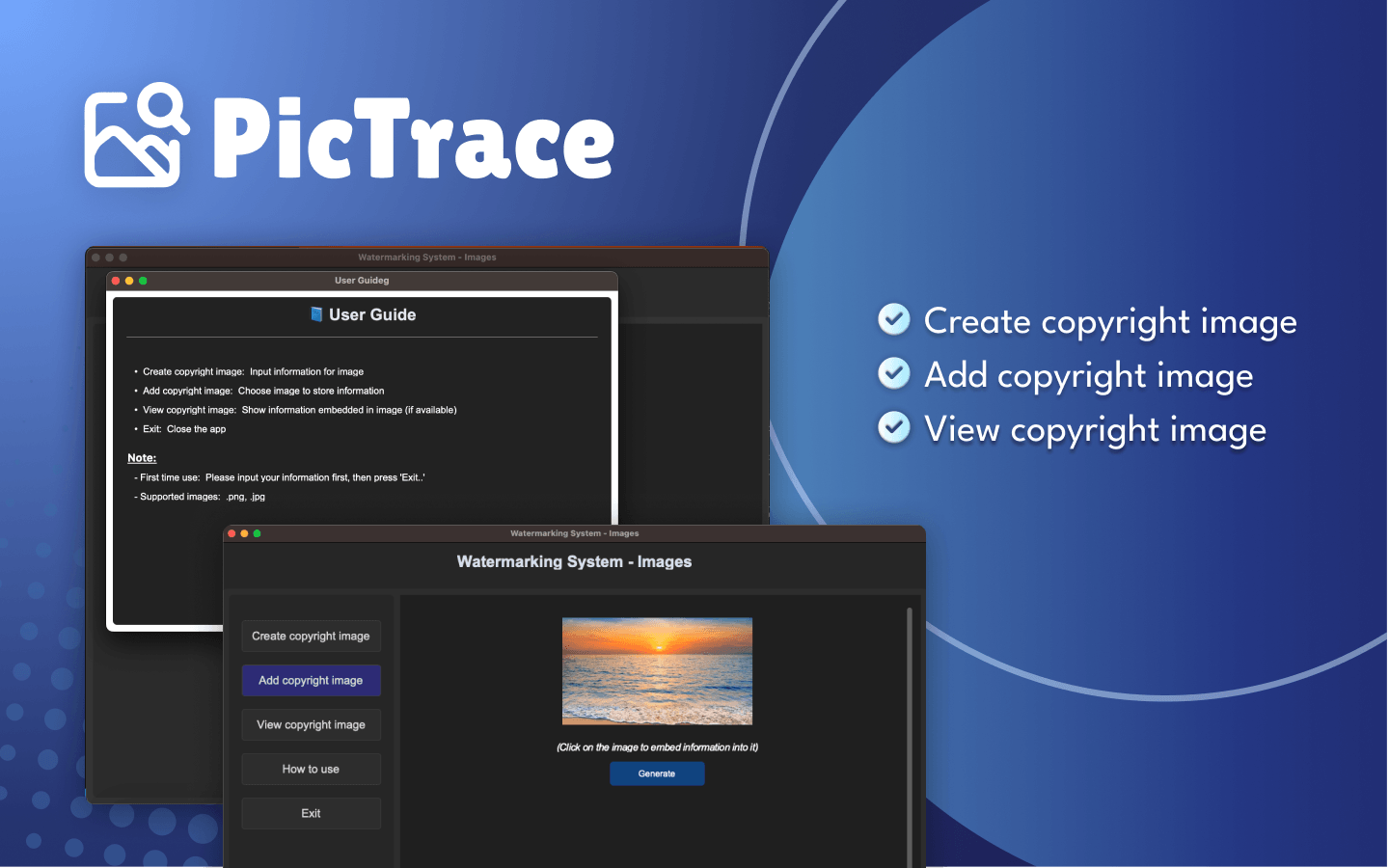 PicTrace application overview