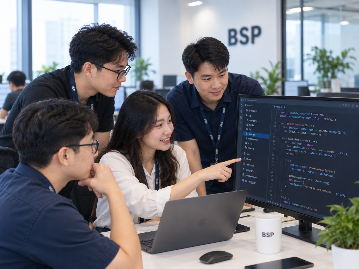BSP team collaborating on an AI project