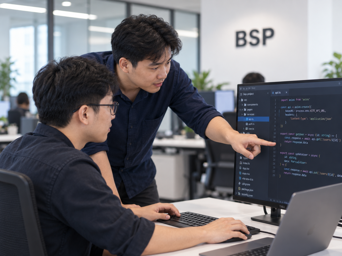 BSP mentor guiding a participant through a project